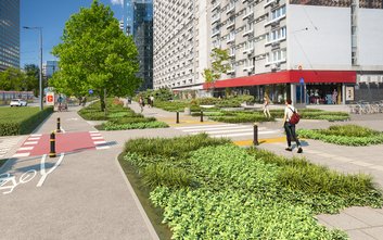 Niemal kilometrowa trasa powstanie po wschodniej stronie alei, łącząc rondo ONZ z aleją „Solidarnośc