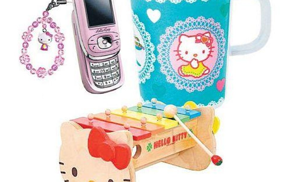 Na świecie emblemat Hello Kitty pojawia się na ponad 22 tysiącach różnych produktów. Na zdjęciu: tel