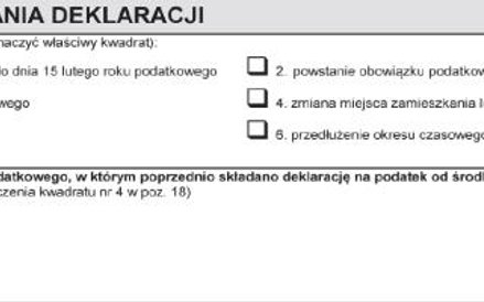 Część C – Przyczyna złożenia deklaracji