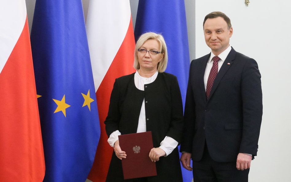 Prezes TK Julia Przyłębska i prezydent Andrzej Duda