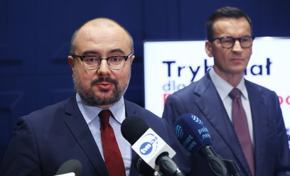 Przewodniczący KP Rozwój Plus Mateusz Morawiecki oraz poseł KP Rozwój Plus Paweł Jabłoński.