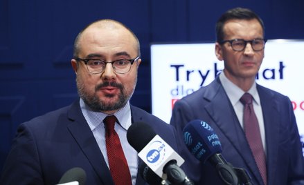 Przewodniczący KP Rozwój Plus Mateusz Morawiecki oraz poseł KP Rozwój Plus Paweł Jabłoński.