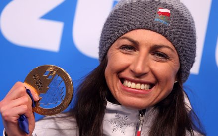 Justyna Kowalczyk ze złotym medalem igrzysk olimpijskich w Soczi