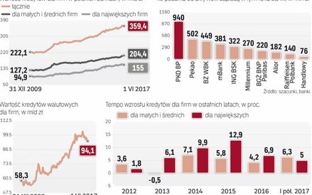 Spadek wartości kredytów walutowych dla firm może być wskazówką świadczącą o silnej konkurencji ze s