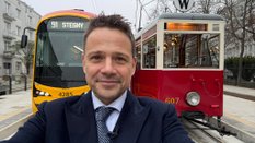 Radość prezydenta Rafała Trzaskowskiego z powodu otwarcia nowego odcinka linii tramwajowej na Rakowi