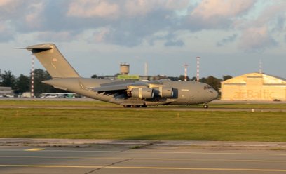 C-17 Globemaster, którym John Ratcliffe przyleciał do Moskwy