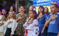 Uroczystość z okazji Dnia Niepodległości Ukrainy 2024 na pl. Zamkowym w Warszawie