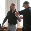 Oskarżony Łukasz Żak (sąd zgodził się na upublicznienie jego wizerunku i nazwiska) na sali rozpraw S
