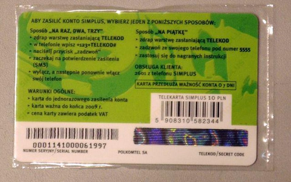 Karta doładowująca Simplus