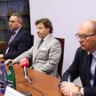 Rzecznik Dyscyplinarny Sędziów Sądów Powszechnych Piotr Schab (C) i jego zastępcy, sędziowie: Michał