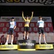 Kolarze na podium. Niemiec Marco Brenner (w środku) z Tudor Pro Cycling Team został zwycięzcą wyścig