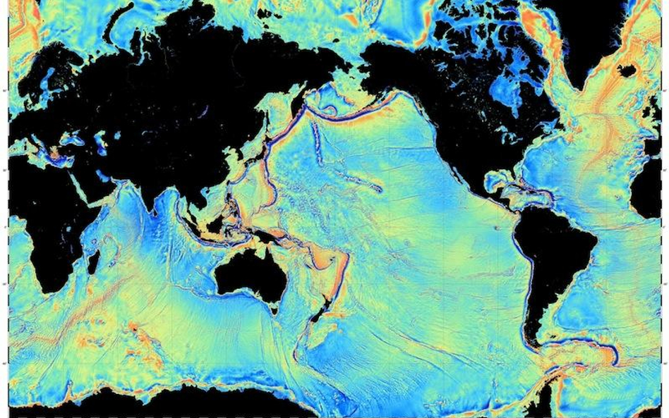 Mapa dna światowego oceanu wykonana przez naukowców