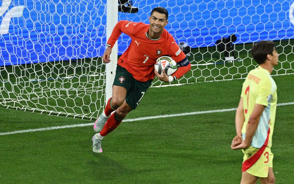 Finał Ligi Narodów Portugalia-Hiszpania. Cristiano Ronaldo strzelił bramkę na 2:2