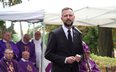 Minister obrony narodowej Władysław Kosiniak-Kamysz podczas uroczystości żałobnych w Ołyce na Ukrain