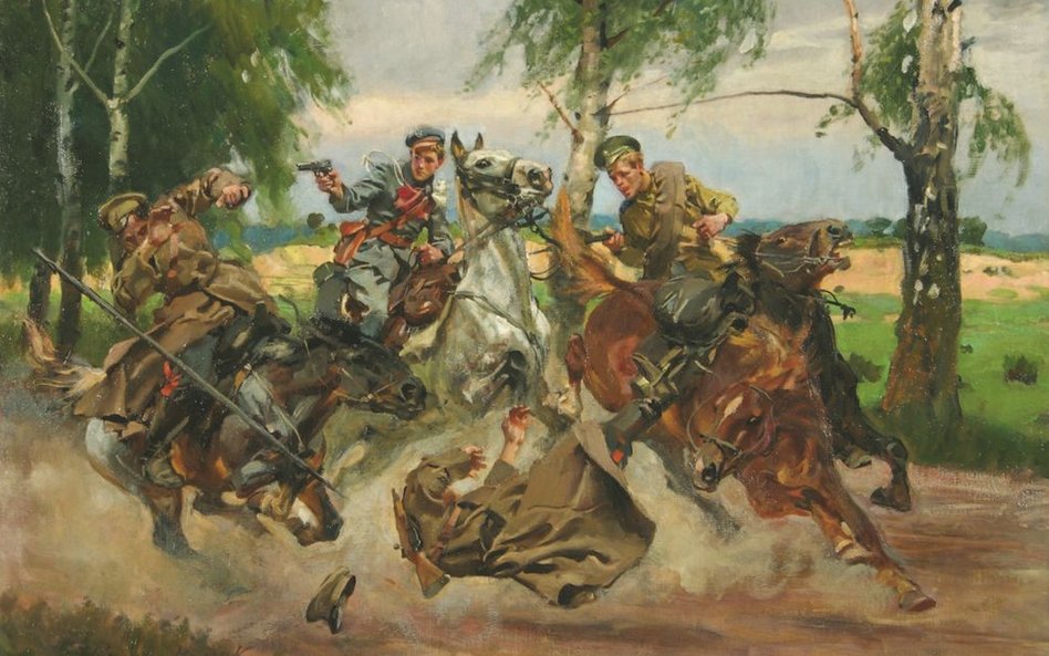 Wojciech Kossak, Potyczka z Kozakami, Kraków 1917, olej, płótno, wł. Muzeum Wojska Polskiego w Warsz