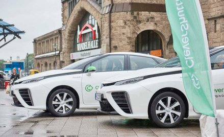 Napędzane wodorem Toyoty Mirai w Hamburgu