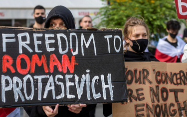 Demonstracja w obronie Ramana Pratasiewicza w Warszawie