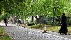 Miejsce ataku nożownika na terenie Jarosławskiego Opactwa przy ulicy Benedyktyńskiej w Jarosławiu