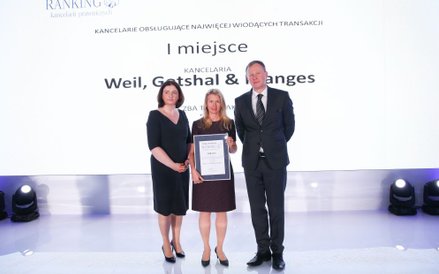I miejsce w kategorii kancelarii prawniczych obsługujących wiodące transakcje na polskim rynku w 201