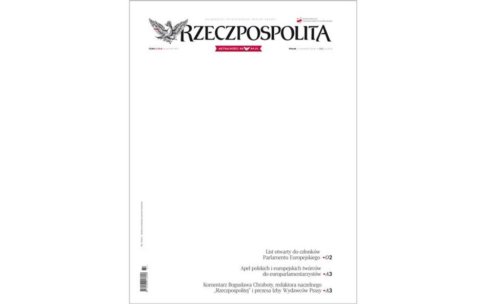 Chrabota: Dlaczego pierwsze strony „Rzeczpospolitej” i „Parkietu” są puste