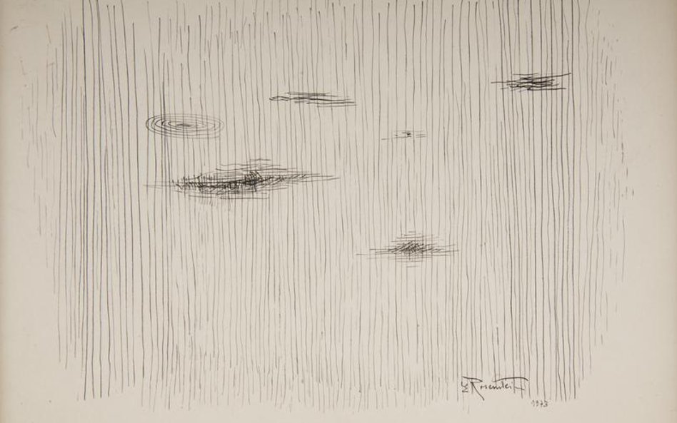 Rosenstein, Erna (1913-2004) Blizny w powietrzu, 1973 rok wys. 22.7 cm, szer. 32.5 cm :rysunek ze zb