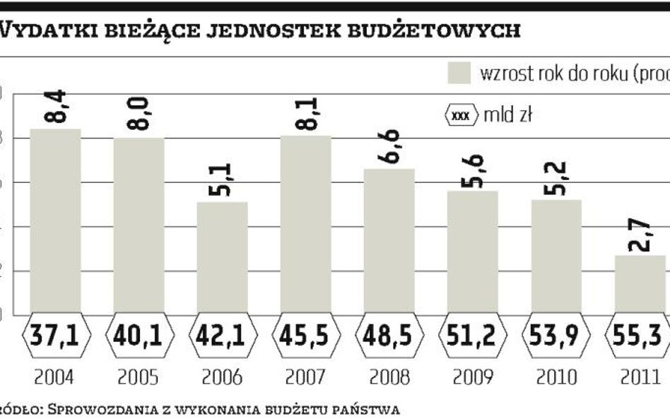 Budżet mniej wydał na usługi