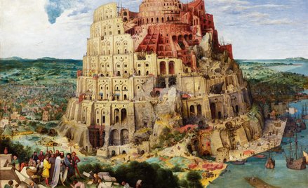 Pieter Bruegel Starszy. Wieża Babel, 1563 rok, olej na desce. Obraz znajduje się w zbiorach wiedeńsk