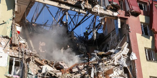 Ukrainian drone attack on a Russian port. Ship hit, oil terminal on fire