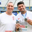 Mistrz olimpijski w rzucie młotem (z lewej) na Stadionie Śląskim nie zawiódł drużyny i wygrał swoją 