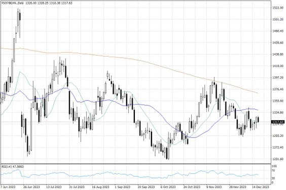 Notowania soi w USA – dane dzienne