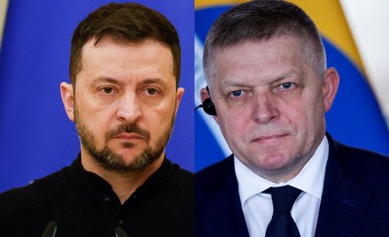 Prezydent Ukrainy Wołodymyr Zełenski i premier Słowacji Robert Fico
