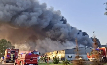 Pożar w fabryce firmy Aksam