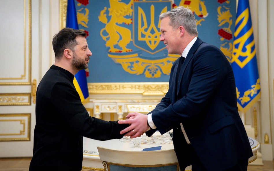 Wołodymyr Zełenski i Dan Driscoll