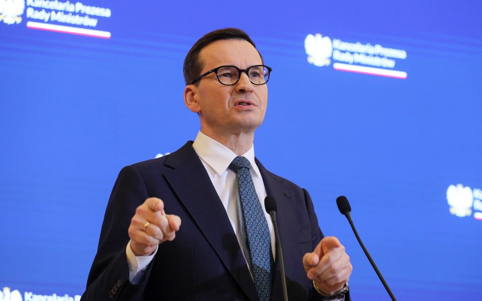 Premier Mateusz Morawiecki podczas konferencji prasowej po posiedzeniu rządu