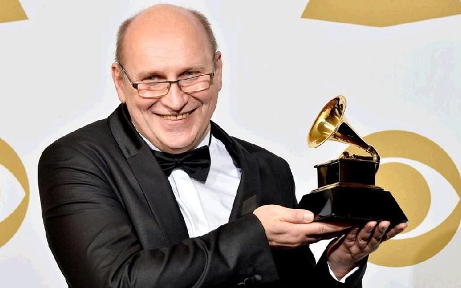 Włodek Pawlik ze statuetką Grammy otrzymaną za album ?„Night in Calisia”