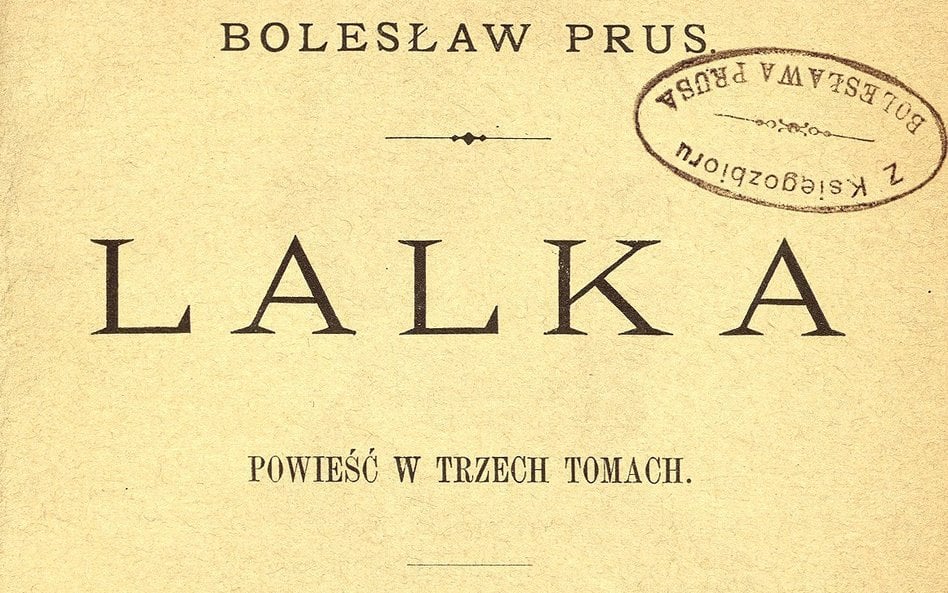 Karta tytułowa pierwszego wydania "Lalki" Bolesława Prusa z 1890 ze stmplem "Z księgozbioru Bolesław