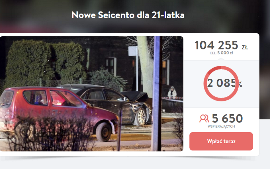 Nowe Seicento dla 21-latka. Zbiórka pieniędzy w internecie