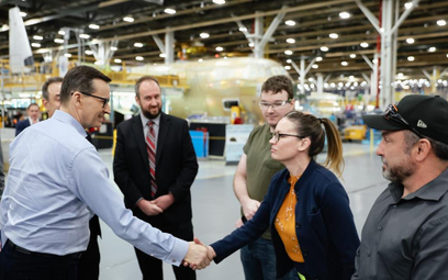 Premier Mateusz Morawiecki  w zakładach  Lockheed Martin  w Marietcie