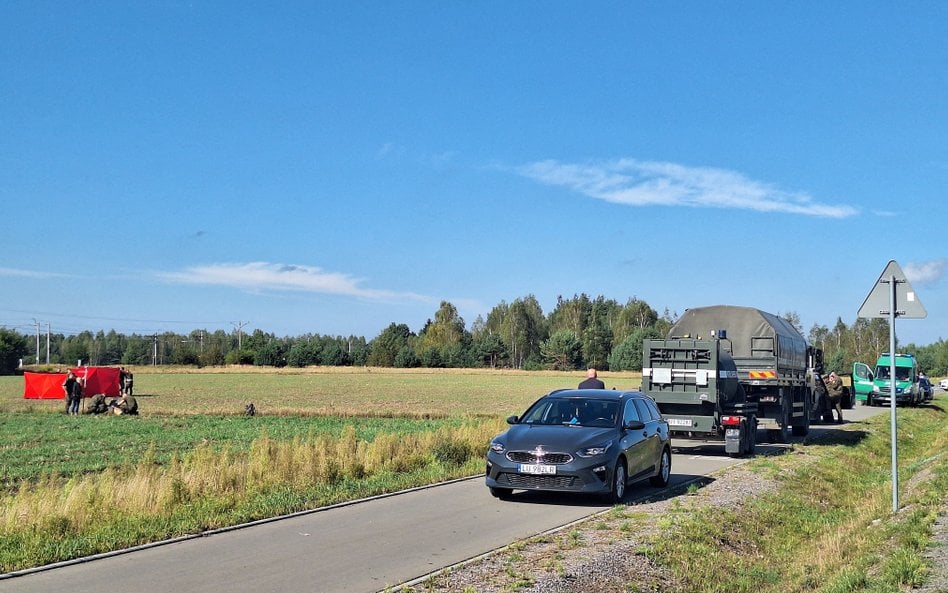 Okoiice Czosnówki, miejsce, w którym znaleziono jeden z rosyjskich dronów
