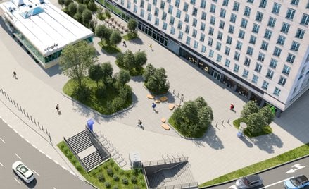 Wizualizacja placu obok dawnej Cepelii