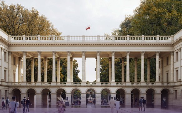 Projekt pracowni WXCA Group zakłada wkomponowanie Grobu Nieznanego Żołnierza w odbudowaną kolumnadę 