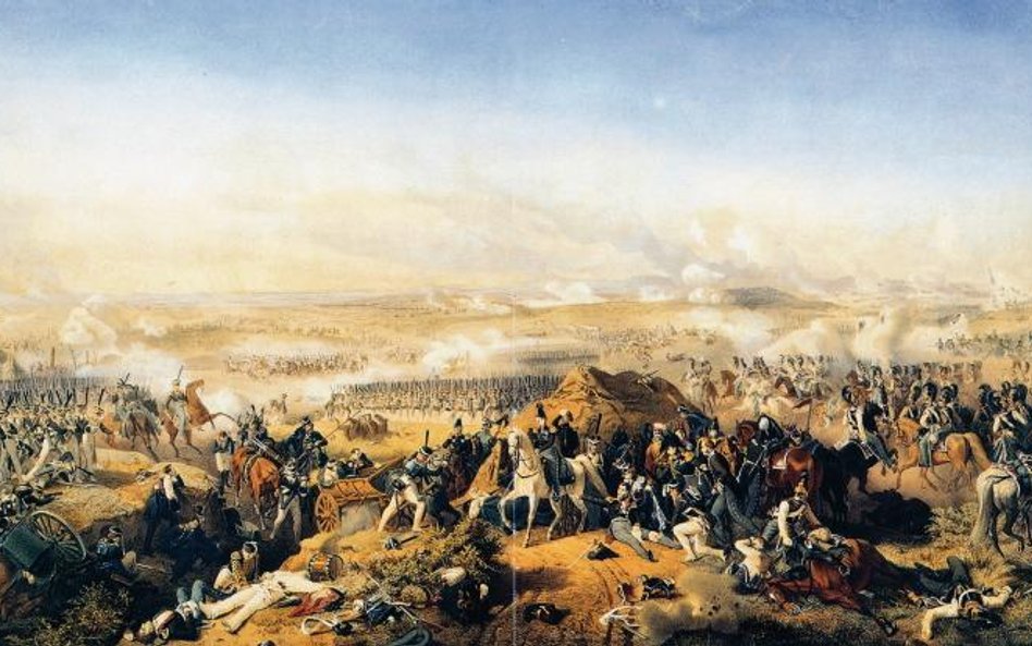 Atak francuskiej jazdy na flesze Bagrationa, fragment panoramy „Bitwa pod Borodino” Frantsa Roubauld