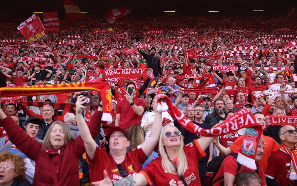 Kibice Liverpoolu na meczu z Tottenhamem