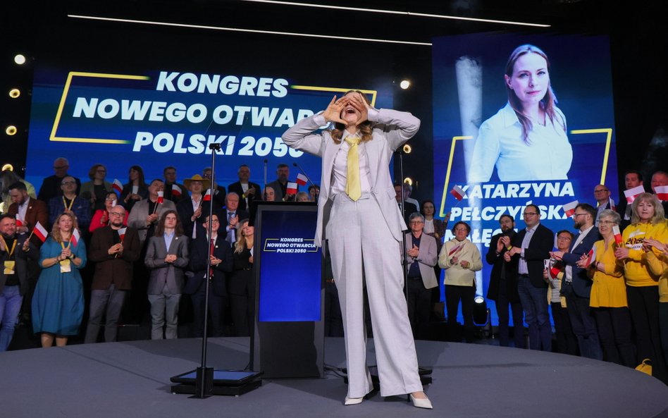 Przewodnicząca partii Katarzyna Pełczyńska-Nałęcz na Kongresie Nowego Otwarcia Polski 2050