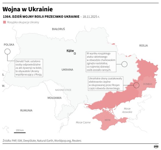 Tak wyglądała sytuacja na froncie w 1364 dniu wojny