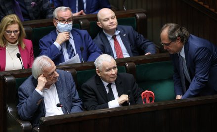 Jarosław Kaczyński w sejmowych ławach