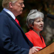 Donald Trump i Theresa May na konferencji prasowej po spotkaniu w Aylesbury