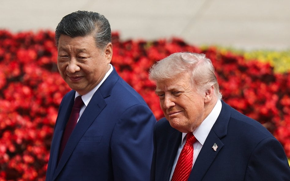 Prezydent Chin Xi Jinping i prezydent USA Donald Trump w Pekinie