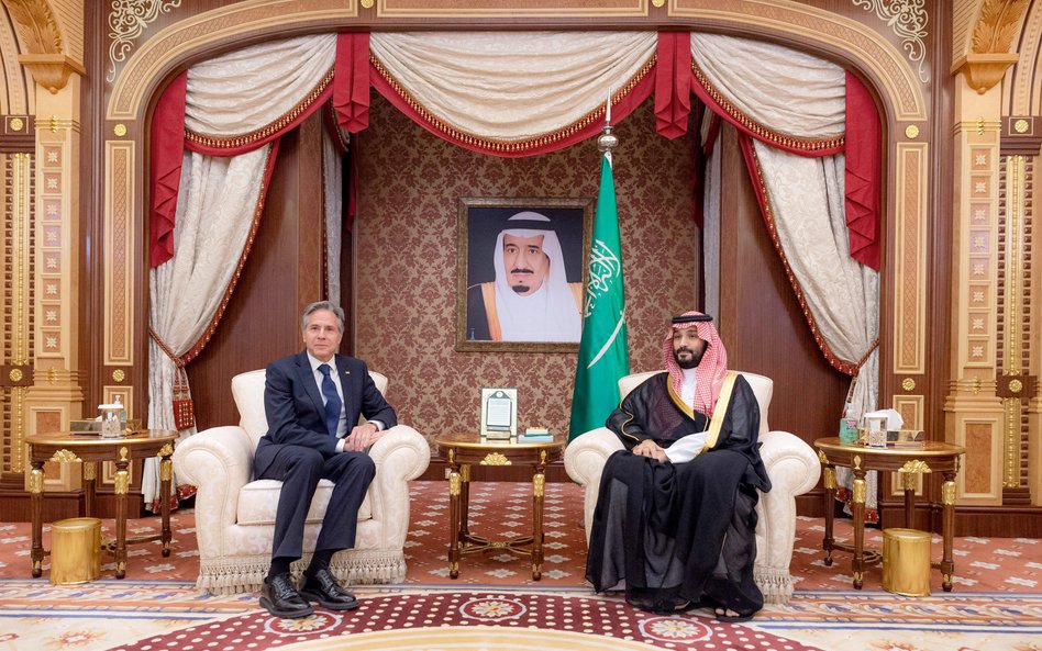 Antony Blinken i Mohamed bin Salman 7 czerwca w Dżuddzie