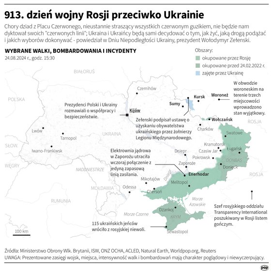 Tak wyglądała sytuacja na froncie w 913 dniu wojny
